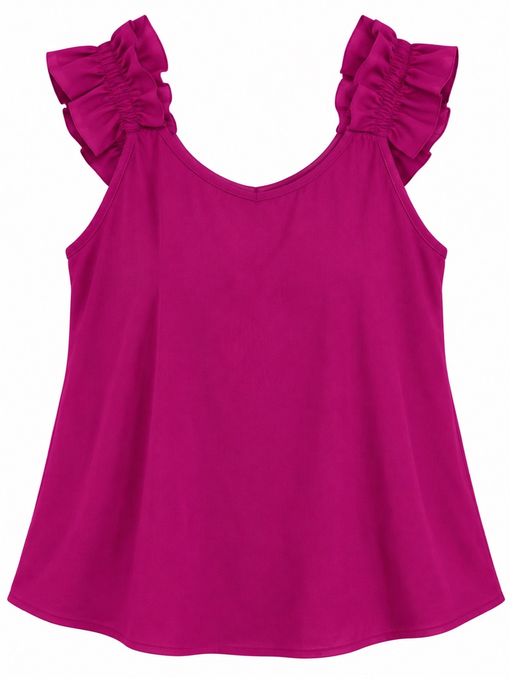 SHEIN Magenta Ruffle Strap Tank Top - Picture 3 of 4